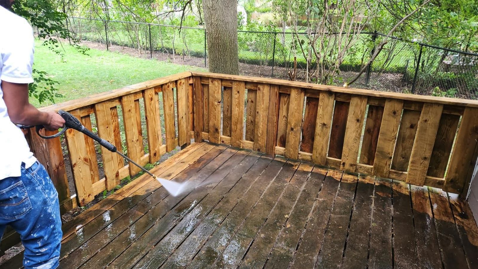 Deck power wash & prep